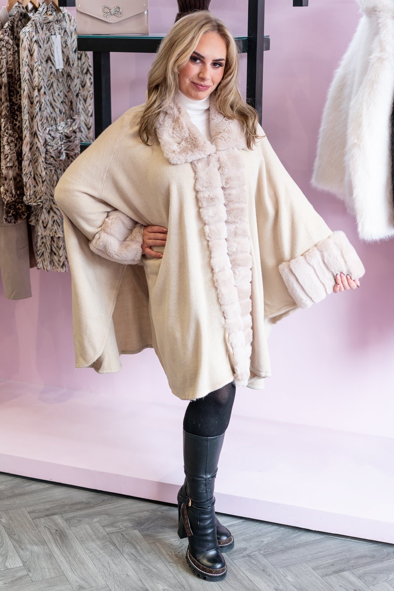 Lucy Poncho Taupe
