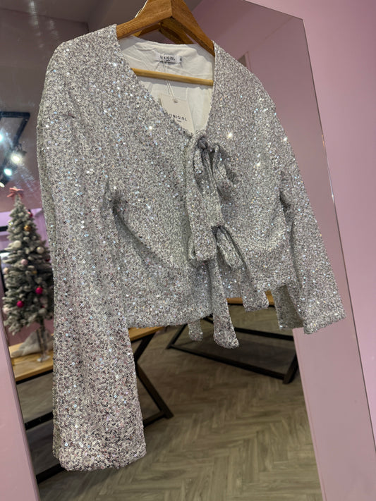 Ruby Bow Top - Silver