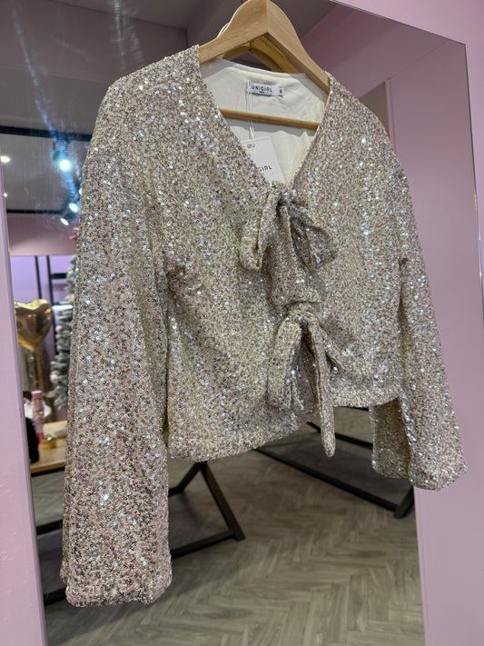 Ruby Bow Top - Champagne