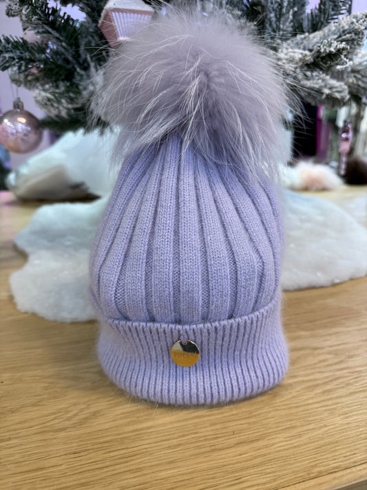 Popski Pom Pom Hat - Lilac